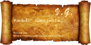 Vankó Gabriella névjegykártya